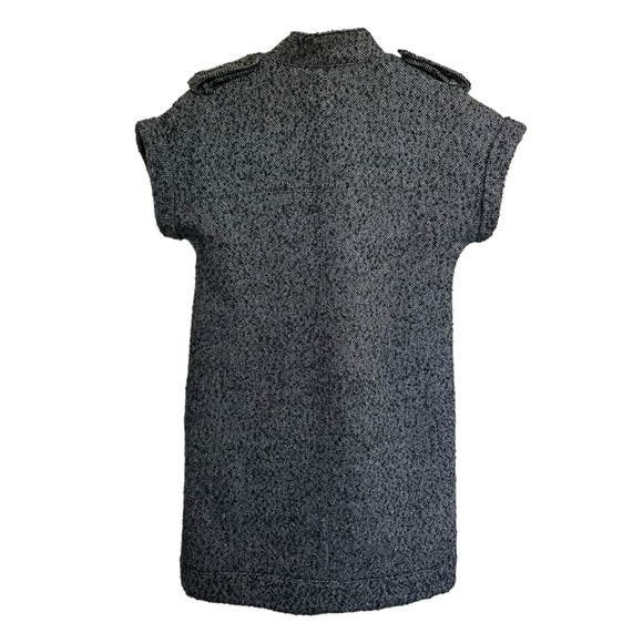 Karl Lagerfeld for Macy's Metallic Tweed Dress Zip Front Gray w/ Epaulets Size M - Picture 9 of 16